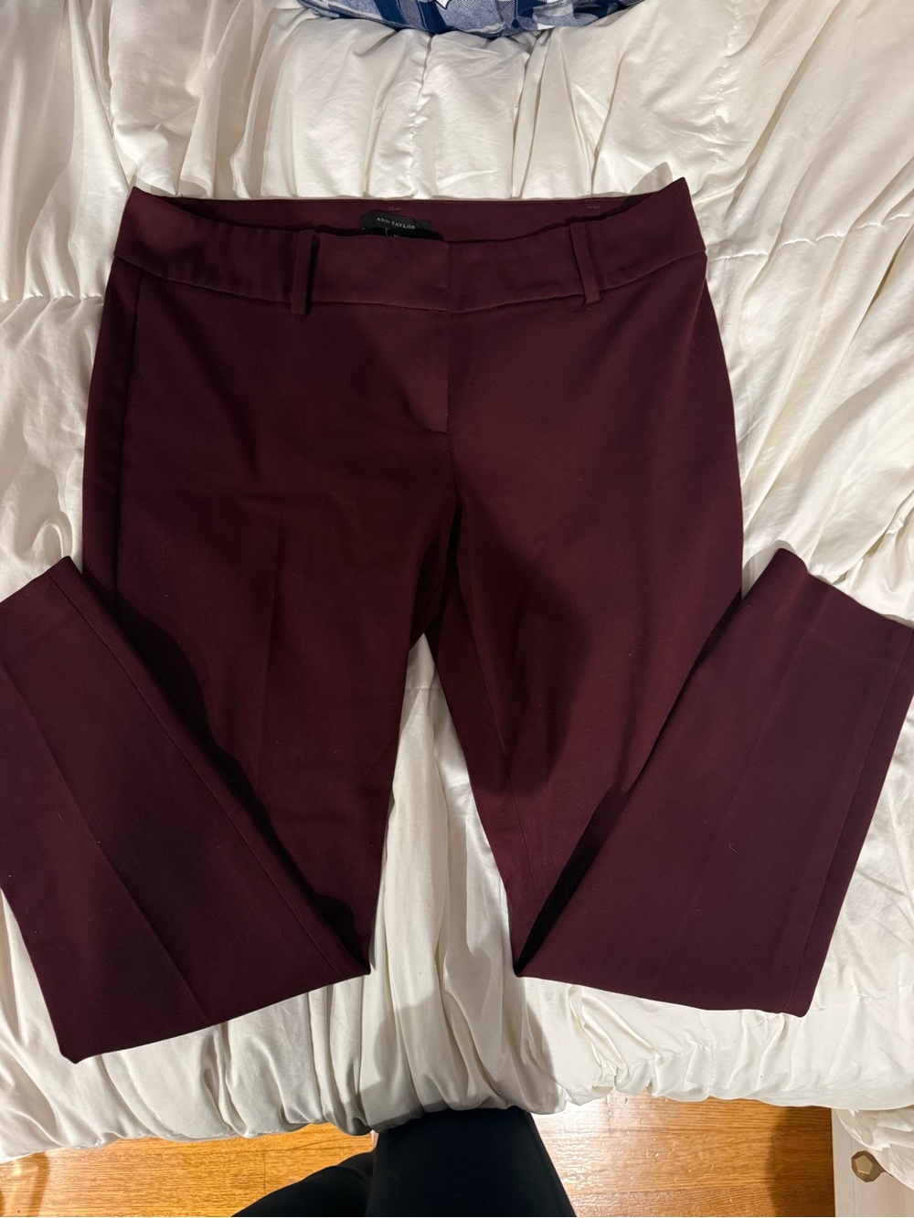 Ann Taylor Women's Tailored Burgundy Straight-Leg Pants